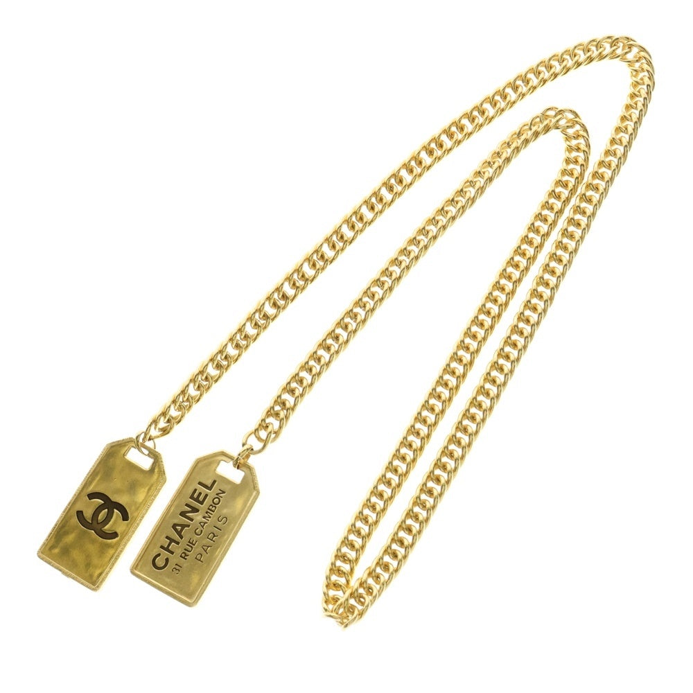 CHANEL(シャネル) ダブルドッグタグ チェーンリンクネックレス F20 C ゴールド