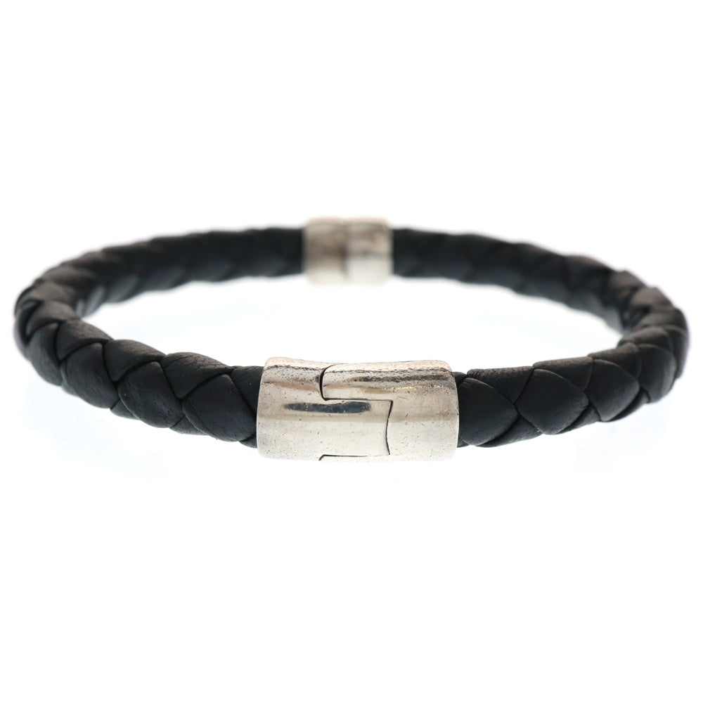 BOTTEGA VENETA(ボッテガヴェネタ) イントレチャート バングル ブレスレット ブラック/シルバー