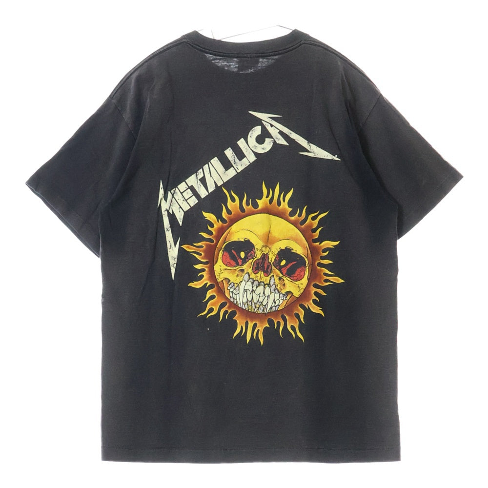 VINTAGE(ヴィンテージ) 90s VINTAGE METALLICA PUSHEAD BAND FLAME SKULL メタリカ パスヘッド フレイムスカルプリント半袖Tシャツ カットソー ブラック