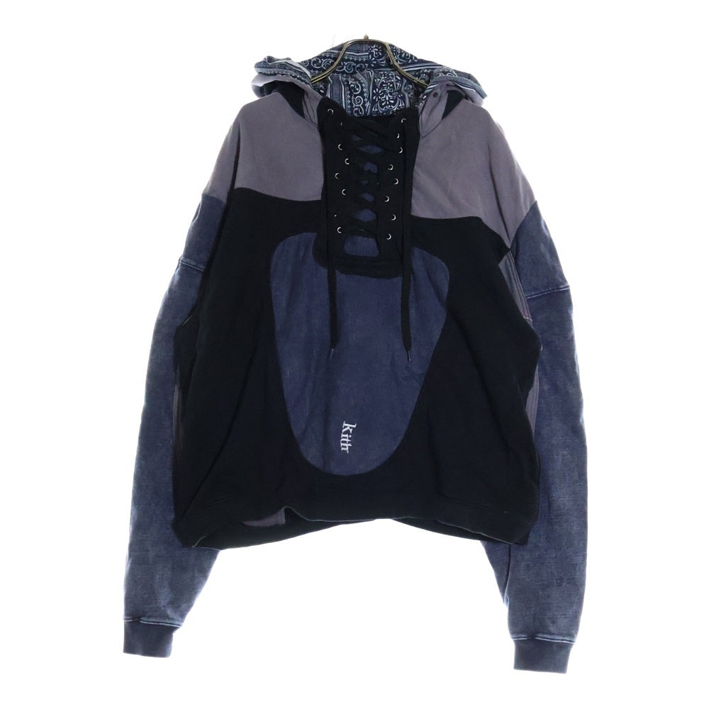 KITH(キス) 23SS 東京限定 ドッキングリメイクプルオーバーフーディーパーカー ネイビー/グレー/ブラック