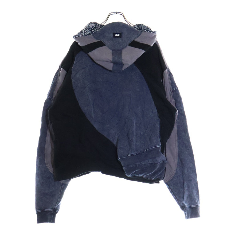 KITH(キス) 23SS 東京限定 ドッキングリメイクプルオーバーフーディーパーカー ネイビー/グレー/ブラック