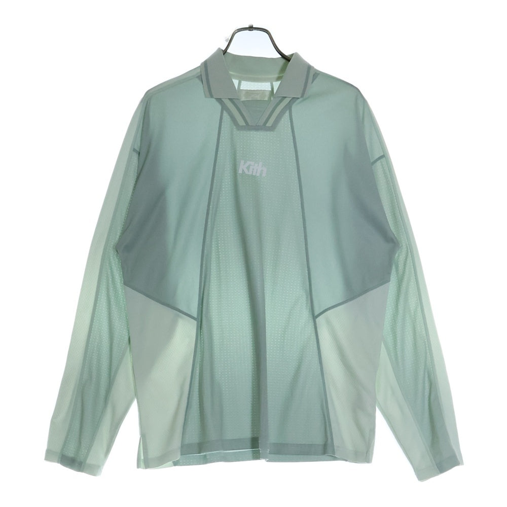 KITH(キス) LS PANELLED OTTO TEE パネルオットージャージー長袖ポロシャツ グリーン