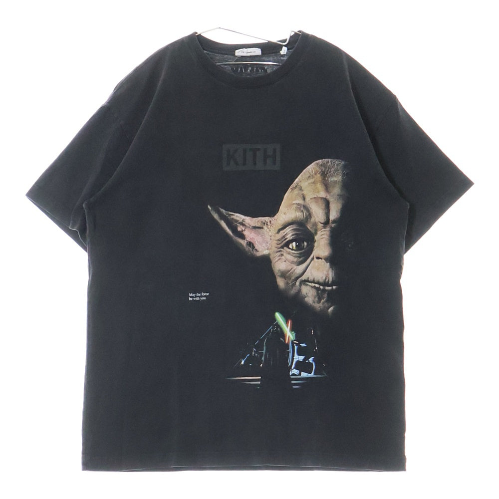 KITH(キス) ×STAR WARS YODA VINTAGE TEE スターウォーズ ヨーダ ヴィンテージプリント半袖Tシャツ ブラック