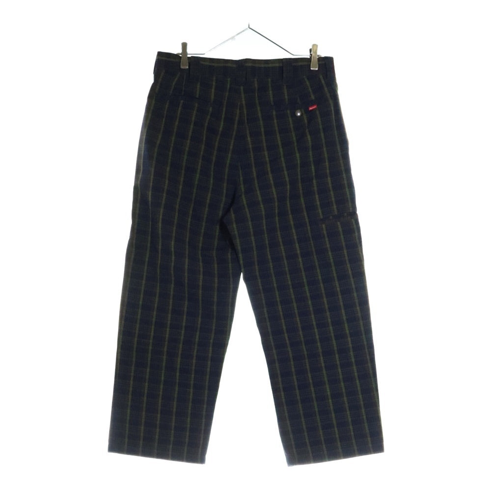 SUPREME(シュプリーム) 23SS Work Pant Navy Plaid チェック柄ワークパンツ ネイビー/グリーン