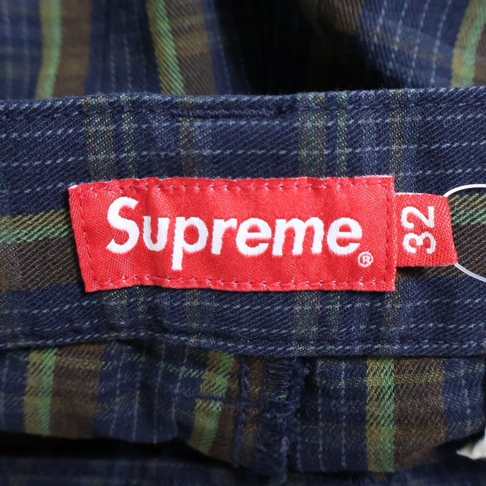 SUPREME(シュプリーム) 23SS Work Pant Navy Plaid チェック柄ワークパンツ ネイビー/グリーン