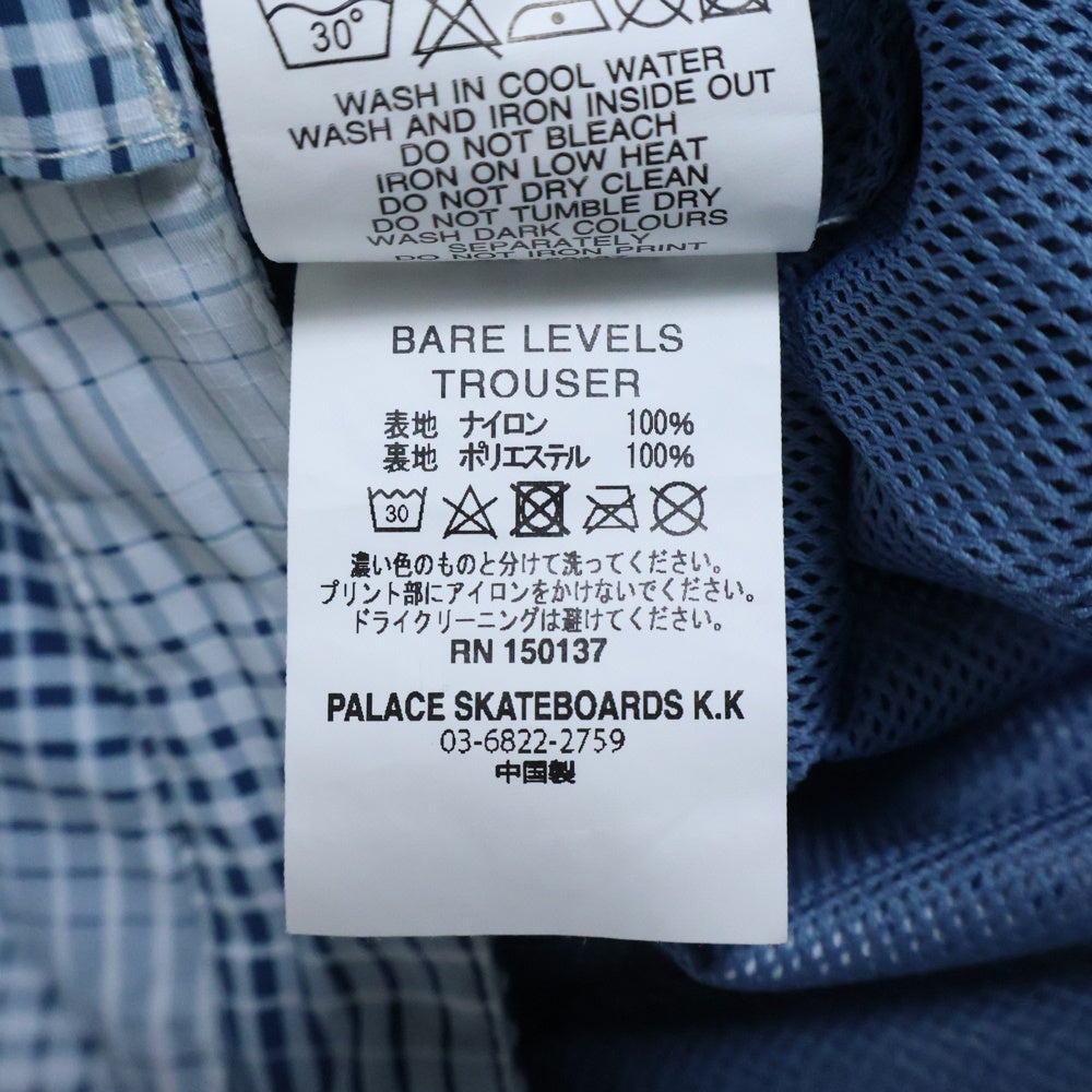 Palace Skateboards(パレススケートボーズ) 24SS BARE LEVELS TROUSER ベアレベルズチェック柄トラウザーズパンツ ブルー