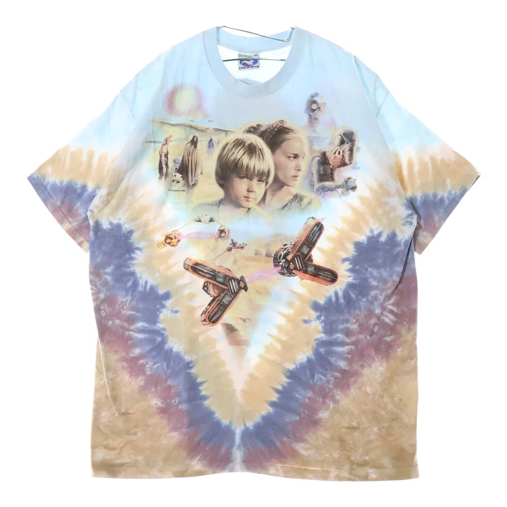 VINTAGE(ヴィンテージ) 90s VINTAGE STAR WARS Episode 1 スターウォーズ エピソード1 タイダイプリント半袖Tシャツ カットソー ブルー/マルチ