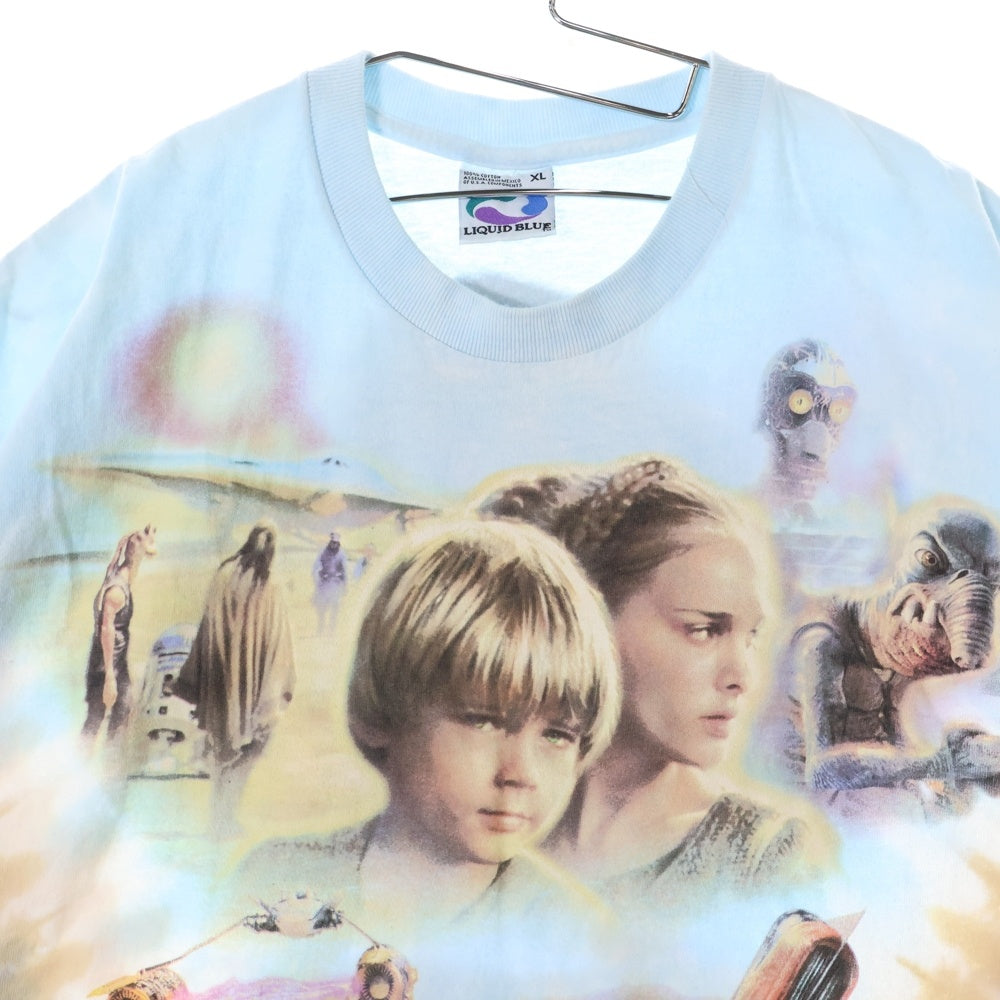 VINTAGE(ヴィンテージ) 90s VINTAGE STAR WARS Episode 1 スターウォーズ エピソード1 タイダイプリント半袖Tシャツ カットソー ブルー/マルチ