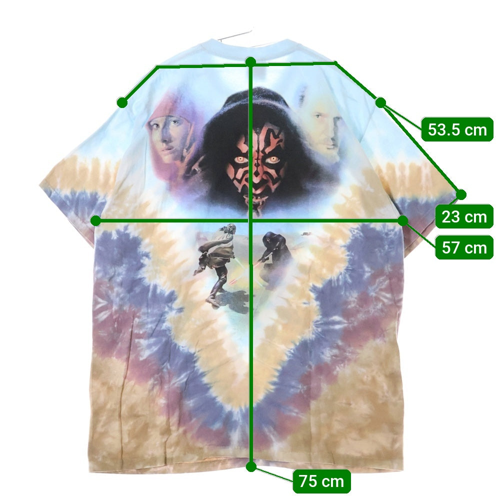 VINTAGE(ヴィンテージ) 90s VINTAGE STAR WARS Episode 1 スターウォーズ エピソード1 タイダイプリント半袖Tシャツ カットソー ブルー/マルチ