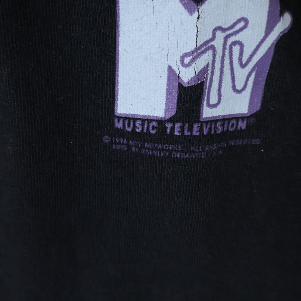 VINTAGE(ヴィンテージ) 90s VINTAGE AEON FLUX MTV イーオン・フラックス アニメ プリント半袖Tシャツ カットソー ブラック