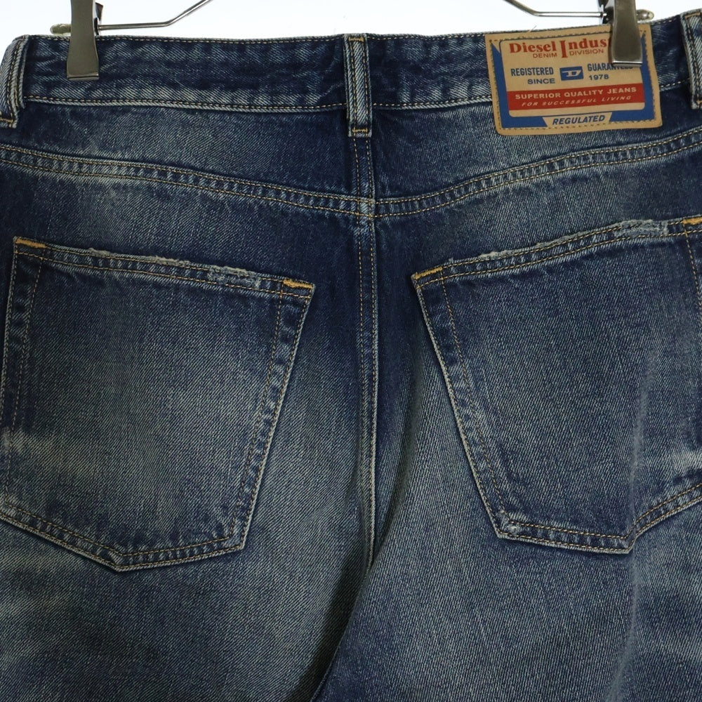 DIESEL(ディーゼル) D-Rise A06371 ダメージ加工 ワイドストレート デニムパンツ インディゴ