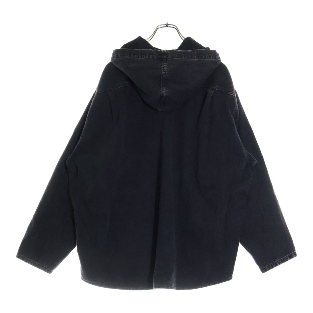 DIESEL(ディーゼル) Hybrid shirt in Tencel denim d-dewny-hood A13033 フード付き ハイブリット デニムジャケット フーディー ブラック