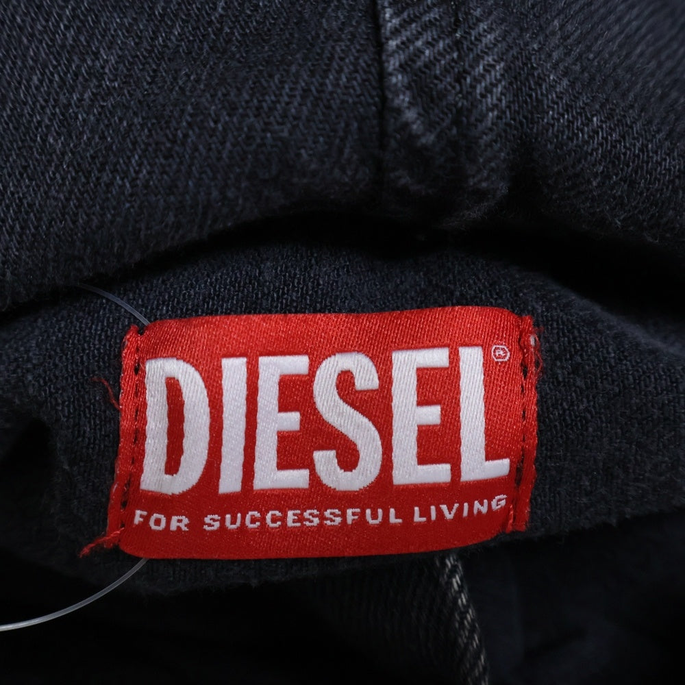 DIESEL(ディーゼル) Hybrid shirt in Tencel denim d-dewny-hood A13033 フード付き ハイブリット デニムジャケット フーディー ブラック