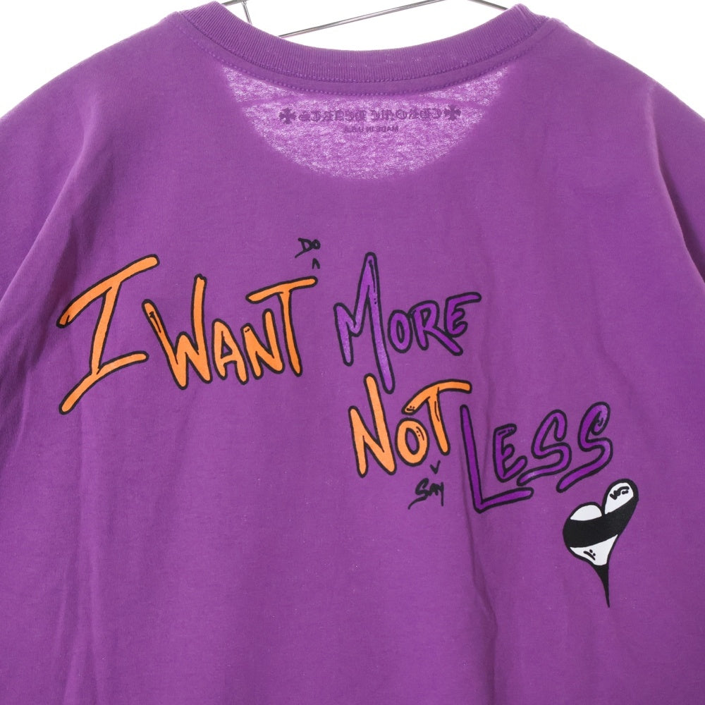 CHROME HEARTS(クロムハーツ) × MATTY BOY I WANT MORE NOT LESS S/S TEE マッティ ボーイ ロゴプリント クルーネック半袖Tシャツ カットソー パープル