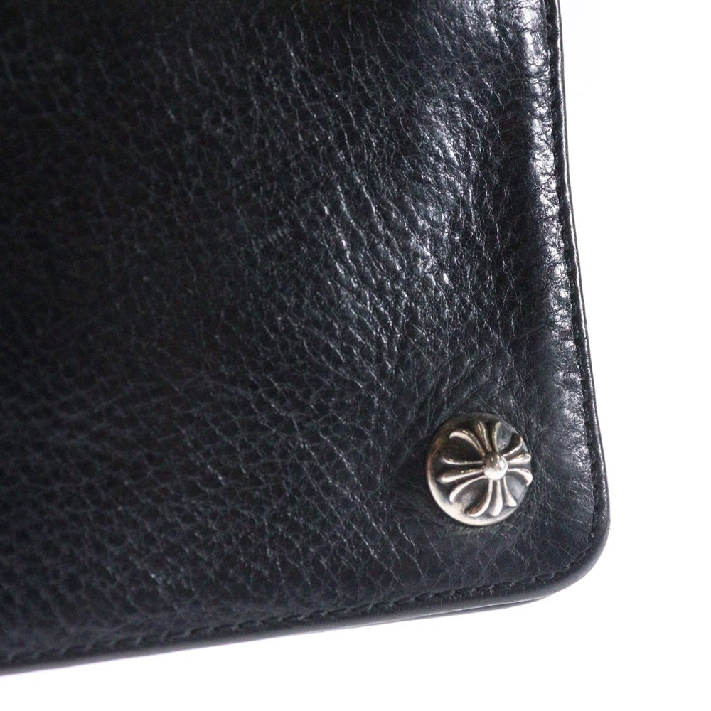 CHROME HEARTS(クロムハーツ) 2ZIP 2ジップ クロスボールボタンレザーウォレット 財布 ブラック BCA363