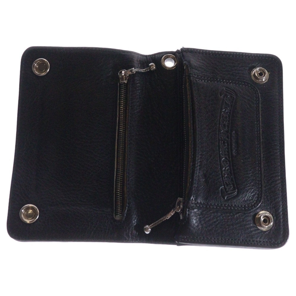 CHROME HEARTS(クロムハーツ) 2ZIP 2ジップ クロスボールボタンレザーウォレット 財布 ブラック BCA363