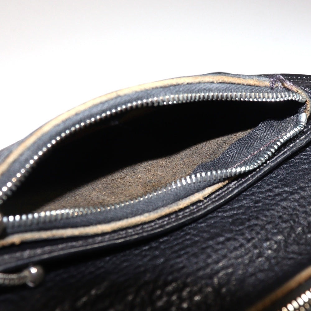 CHROME HEARTS(クロムハーツ) 2ZIP 2ジップ クロスボールボタンレザーウォレット 財布 ブラック BCA363