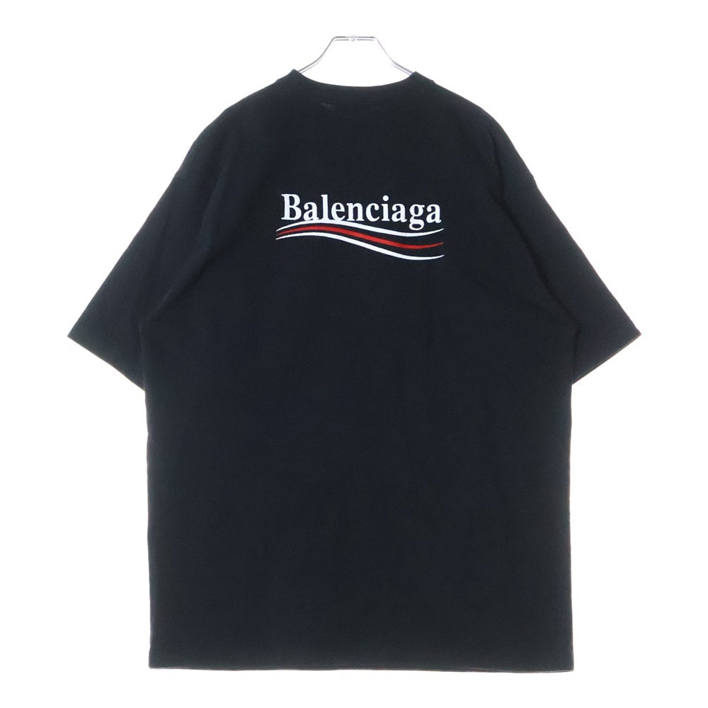 BALENCIAGA(バレンシアガ) キャンペーンロゴ刺繍 半袖Tシャツ カットソー 641675 TKVJ1 ブラック