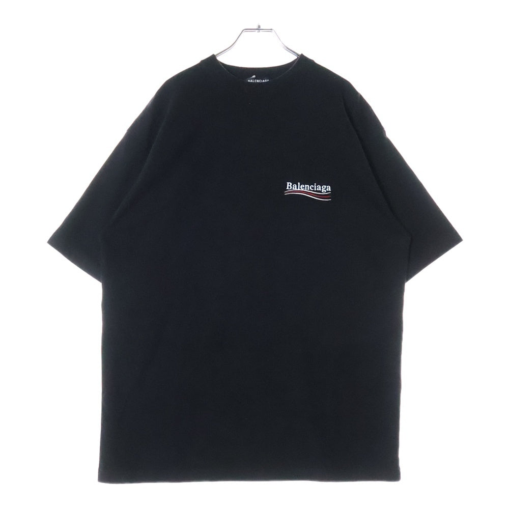 BALENCIAGA(バレンシアガ) キャンペーンロゴ刺繍 半袖Tシャツ カットソー 641675 TKVJ1 ブラック