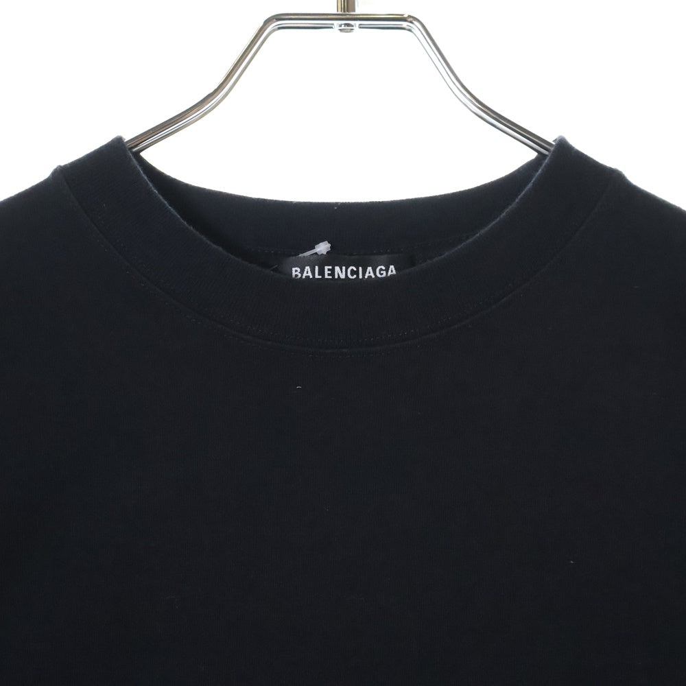 BALENCIAGA(バレンシアガ) キャンペーンロゴ刺繍 半袖Tシャツ カットソー 641675 TKVJ1 ブラック