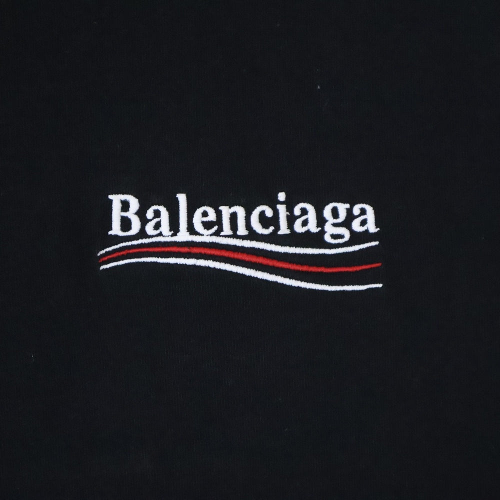 BALENCIAGA(バレンシアガ) キャンペーンロゴ刺繍 半袖Tシャツ カットソー 641675 TKVJ1 ブラック