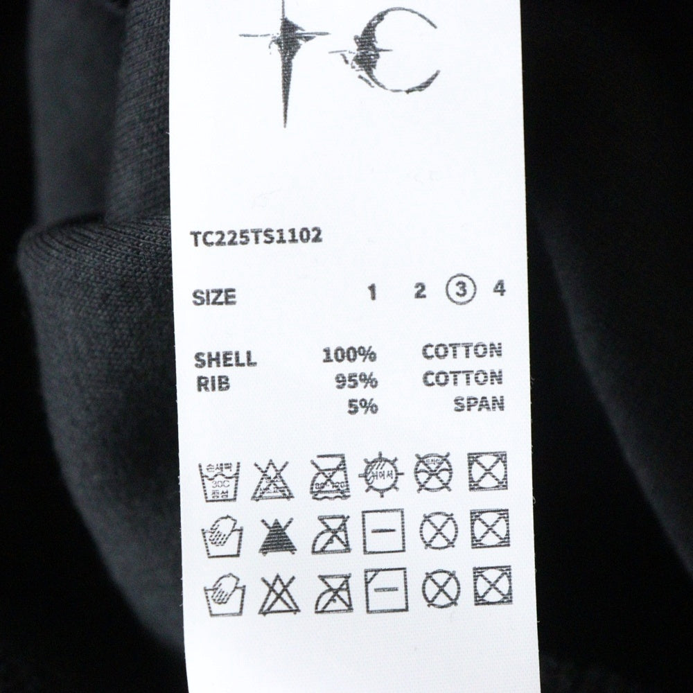THUG CLUB(サグクラブ) 25SS CHOPPER GARAGE SWEAT チョッパー ガレージロゴスタッズ装飾スウェットトレーナー ブラック TCSS25019