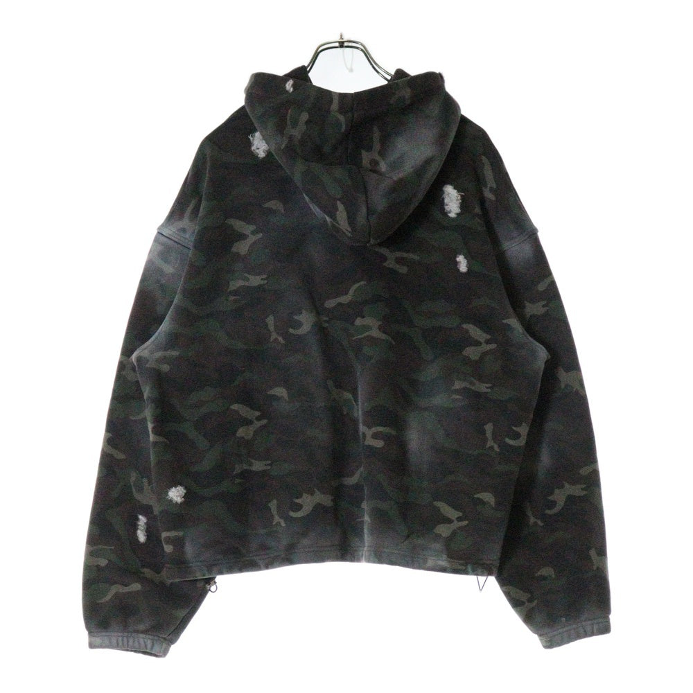 THUG CLUB(サグクラブ) 25SS SPRAYED CAMOFLAGE ROCK HOODIE スプレーカモフラージュロックフーディーパーカー TC25SS0301 カーキ