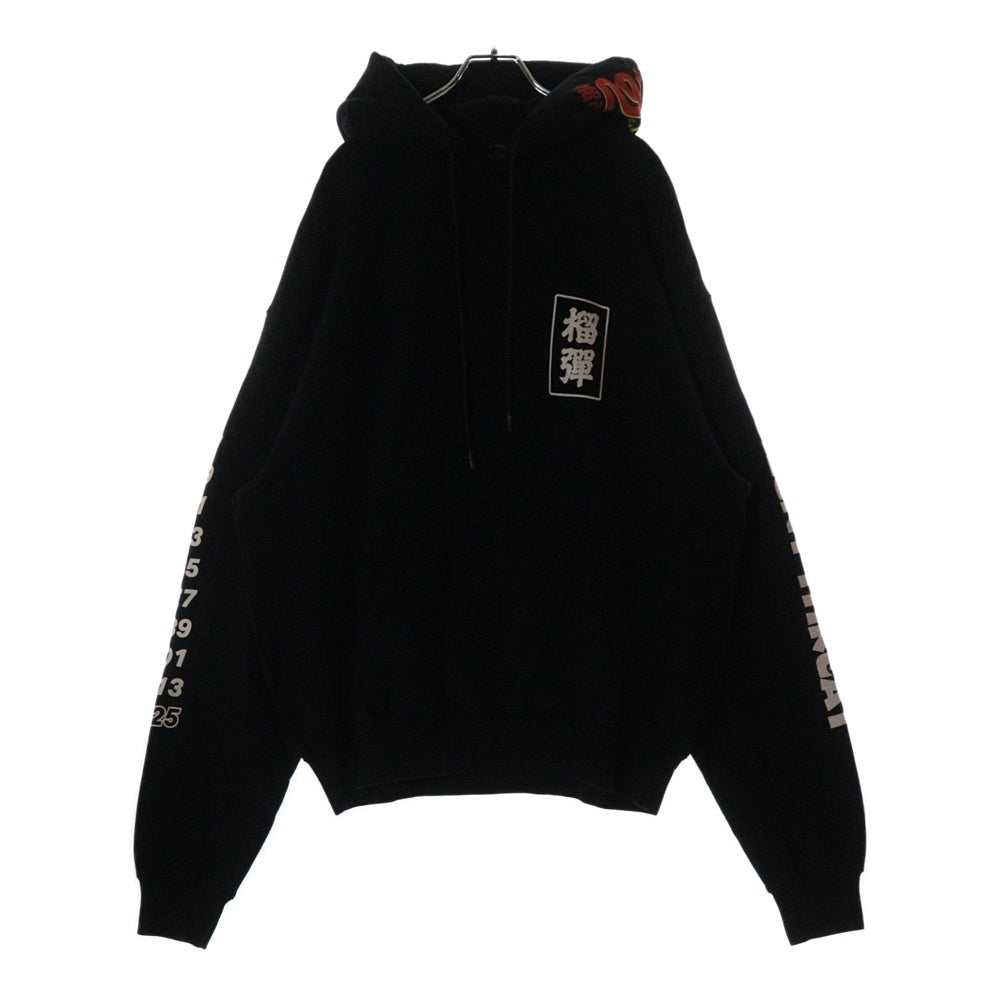 LU'U DAN(ルーダン) 25SS OVERSIZED HOODIE オーバーサイズプルオーバーフーディーパーカー ブラック MT076J_CF