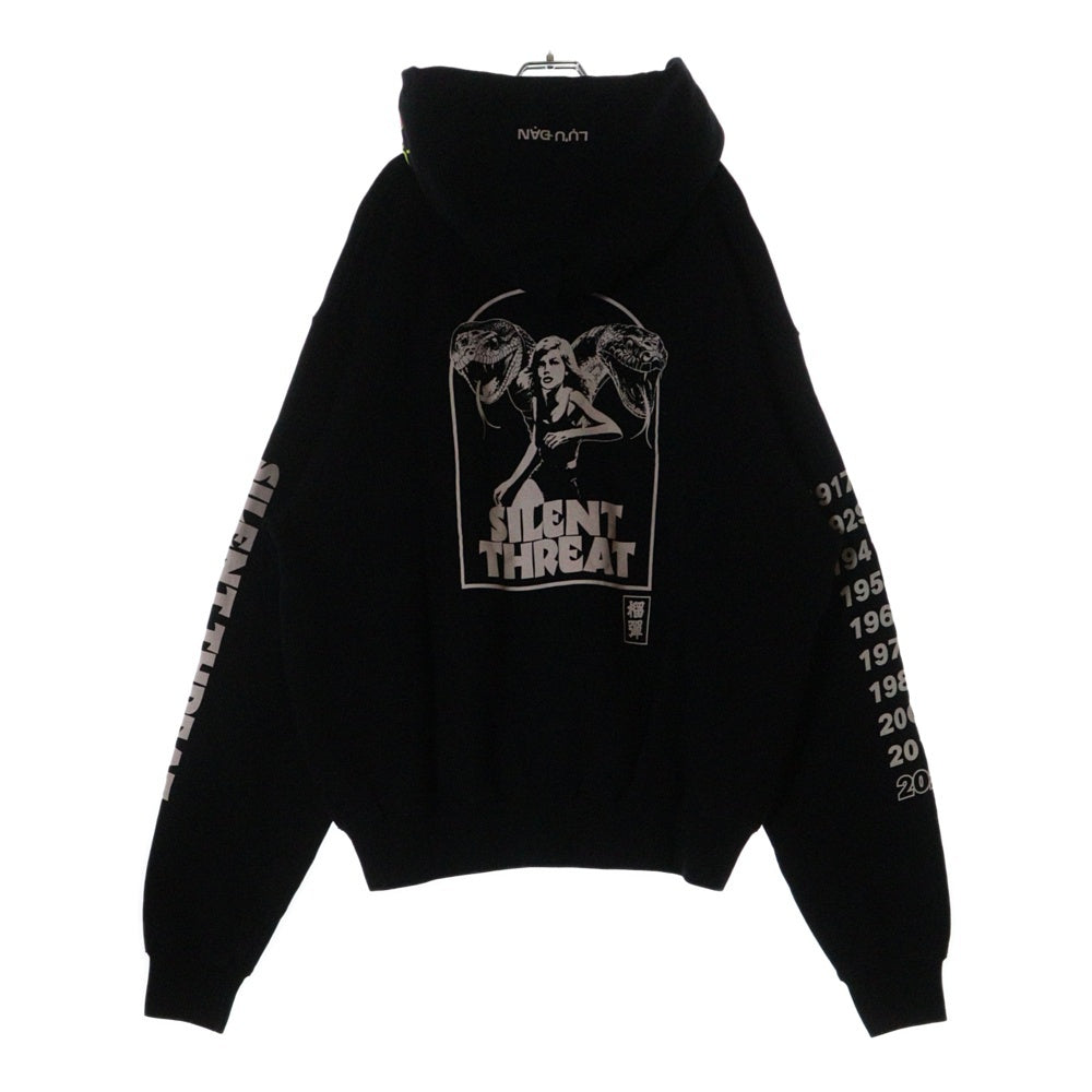 LU'U DAN(ルーダン) 25SS OVERSIZED HOODIE オーバーサイズプルオーバーフーディーパーカー ブラック MT076J_CF