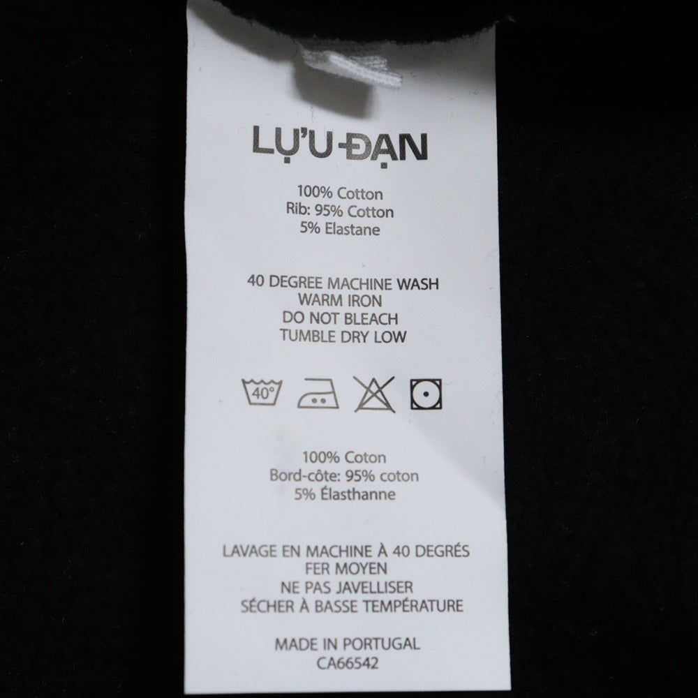 LU'U DAN(ルーダン) 25SS OVERSIZED HOODIE オーバーサイズプルオーバーフーディーパーカー ブラック MT076J_CF