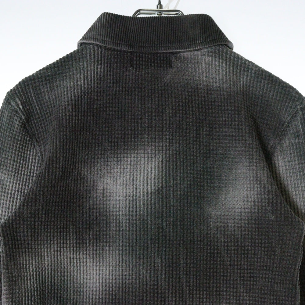 THUG CLUB(サグクラブ) 25SS AMBUSH TC PK W カモフラ柄ワッフル長袖ポロシャツ カーキ レディース TC25TS0601W