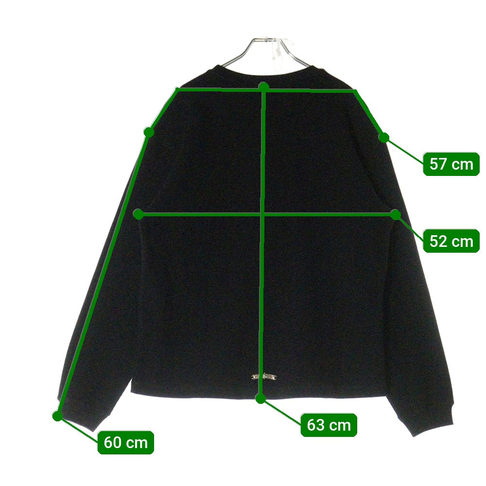 THUG CLUB(サグクラブ) 25SS CHOPPER GARAGE SWEAT チョッパー ガレージロゴスタッズ装飾スウェットトレーナー ブラック TCSS25019