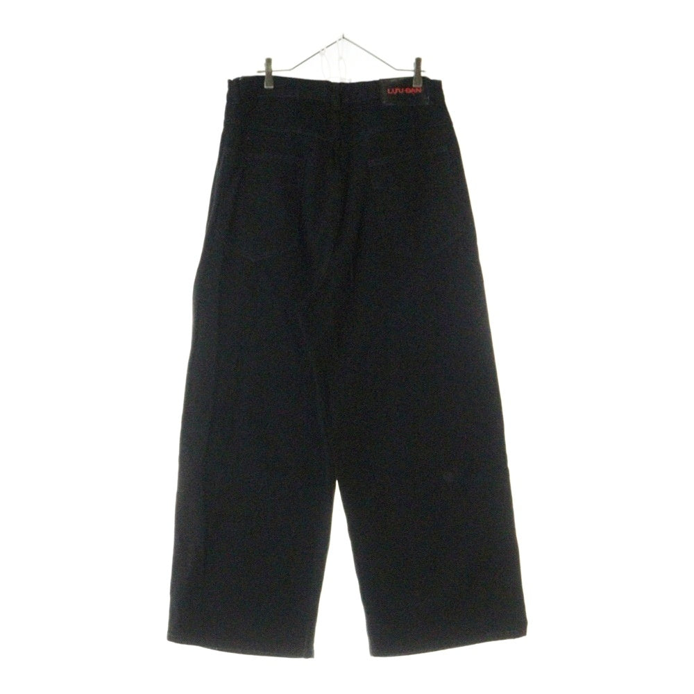 LU'U DAN(ルーダン) 25SS SIDE ZIP JEANS サイドジップデニムワイドパンツ ブラック MP059D_WD