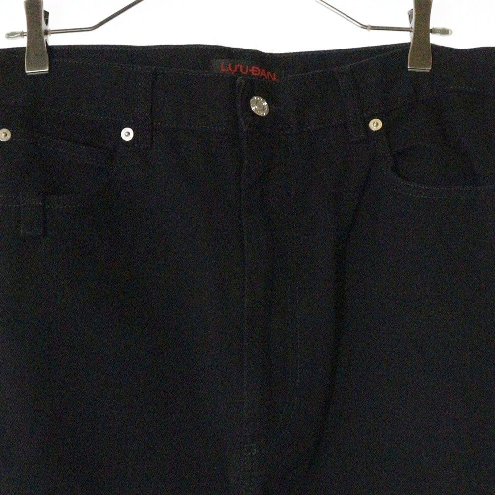 LU'U DAN(ルーダン) 25SS SIDE ZIP JEANS サイドジップデニムワイドパンツ ブラック MP059D_WD