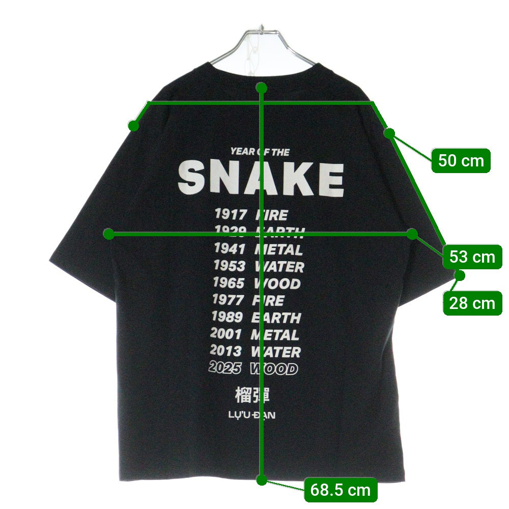 LU'U DAN(ルーダン) 25SS GRAPHIC TEE グラフィックプリント半袖Tシャツ ブラック T001J_CJ