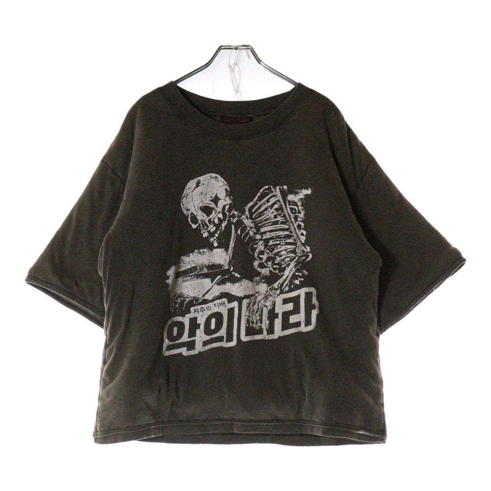 LU'U DAN(ルーダン) 25SS PADDED TEE パテッドヴィンテージプリント半袖Tシャツ グレー T093J_HJ