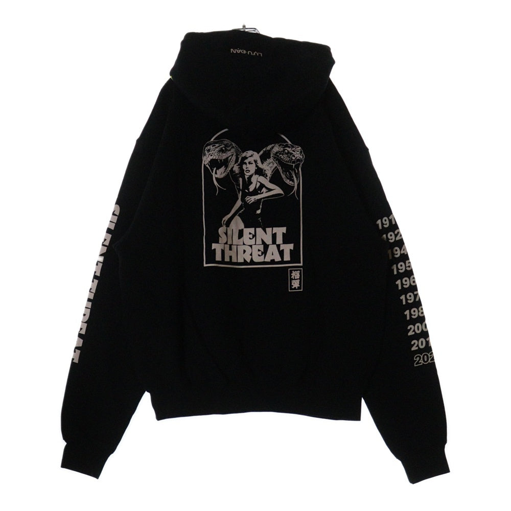 LU'U DAN(ルーダン) 25SS OVERSIZED HOODIE オーバーサイズプルオーバーフーディーパーカー ブラック MT076J_CF