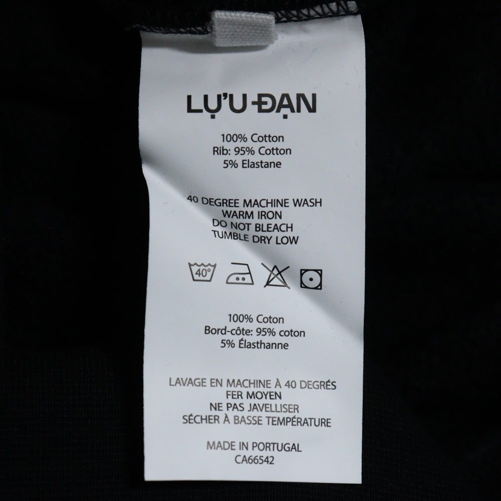 LU'U DAN(ルーダン) 25SS OVERSIZED HOODIE オーバーサイズプルオーバーフーディーパーカー ブラック MT076J_CF