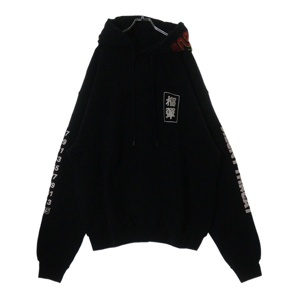 LU'U DAN(ルーダン) 25SS OVERSIZED HOODIE オーバーサイズプルオーバーフーディーパーカー ブラック MT076J_CF