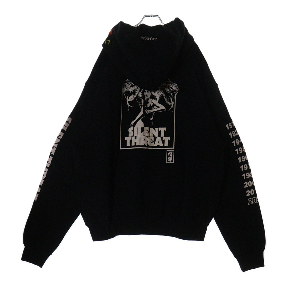 LU'U DAN(ルーダン) 25SS OVERSIZED HOODIE オーバーサイズプルオーバーフーディーパーカー ブラック MT076J_CF