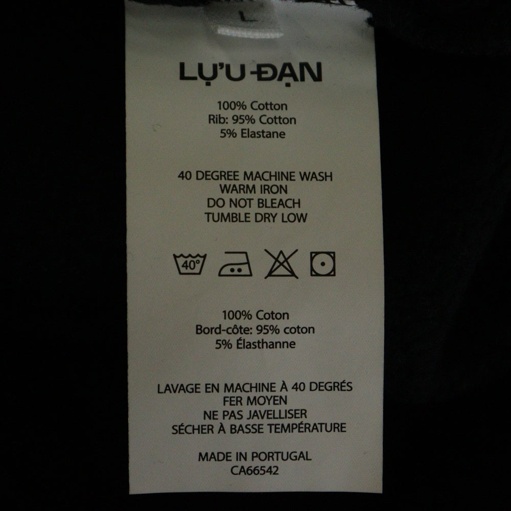 LU'U DAN(ルーダン) 25SS OVERSIZED HOODIE オーバーサイズプルオーバーフーディーパーカー ブラック MT076J_CF