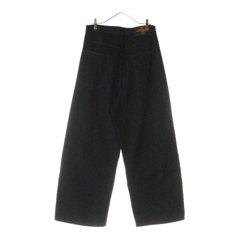 LU'U DAN(ルーダン) 25SS SIDE ZIP JEANS サイドジップデニムワイドパンツ ブラック MP059D_WD