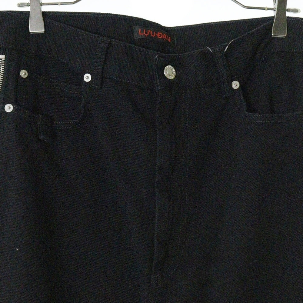 LU'U DAN(ルーダン) 25SS SIDE ZIP JEANS サイドジップデニムワイドパンツ ブラック MP059D_WD