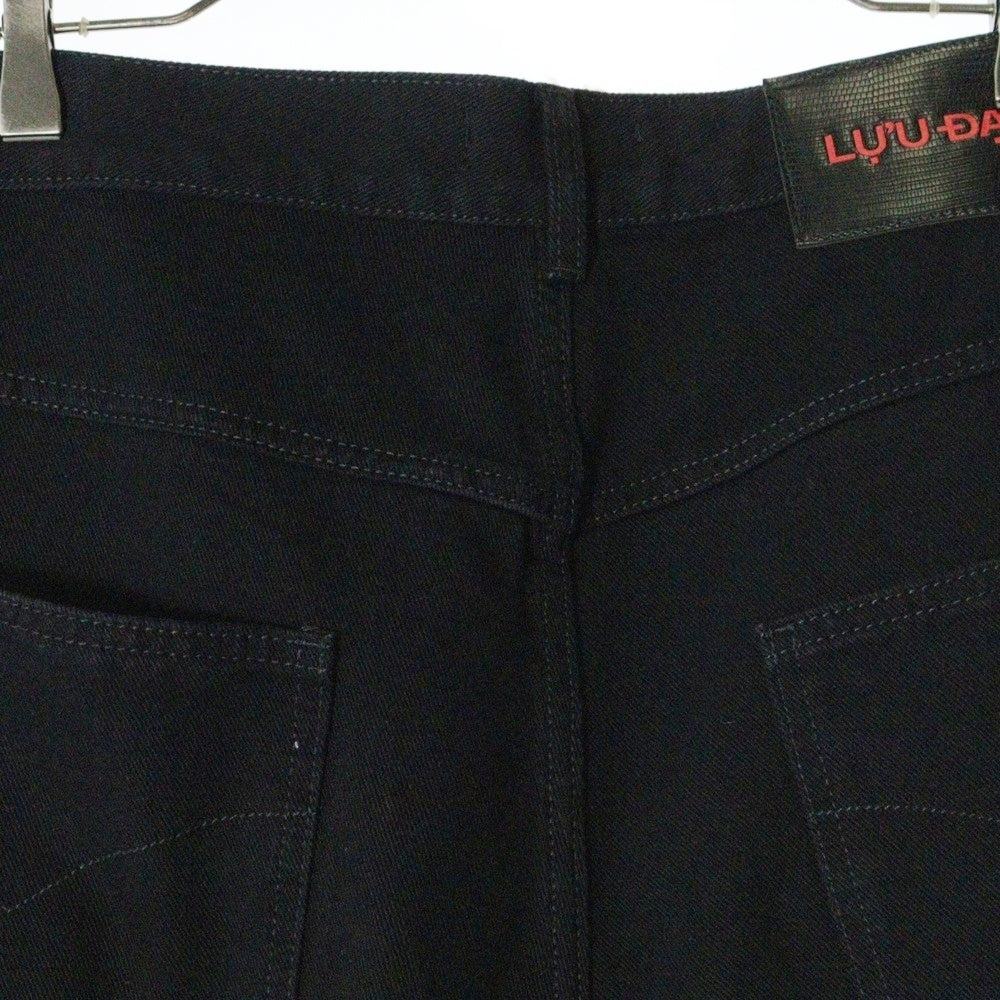 LU'U DAN(ルーダン) 25SS SIDE ZIP JEANS サイドジップデニムワイドパンツ ブラック MP059D_WD