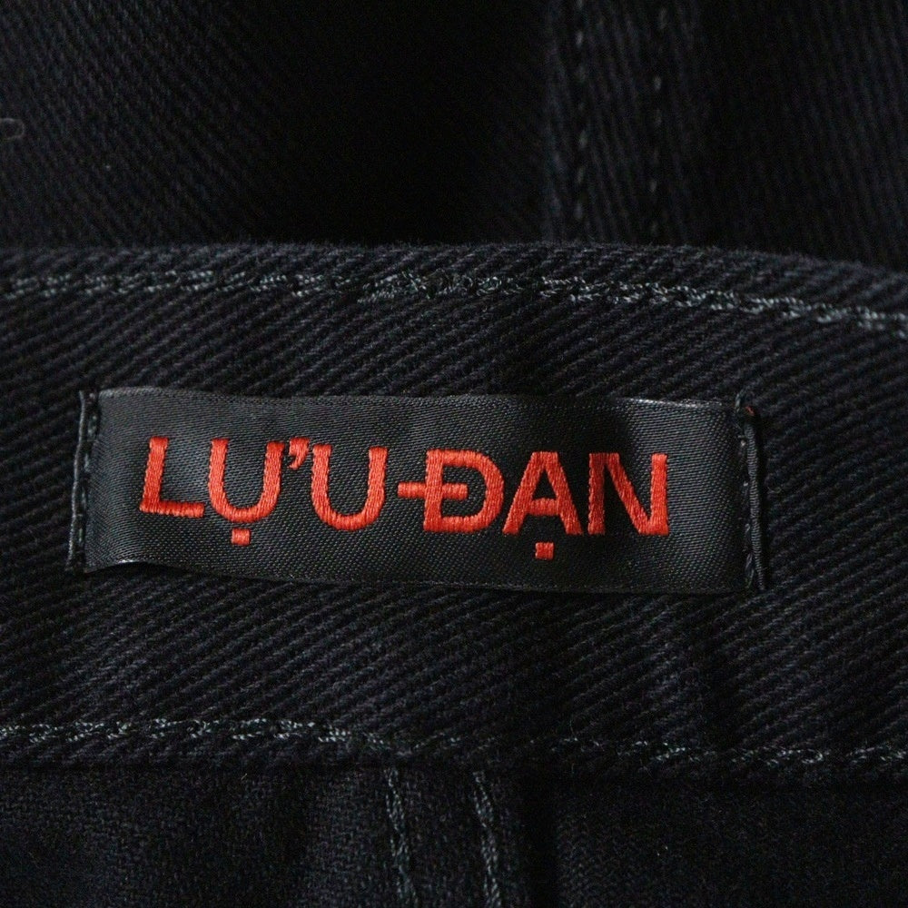 LU'U DAN(ルーダン) 25SS SIDE ZIP JEANS サイドジップデニムワイドパンツ ブラック MP059D_WD