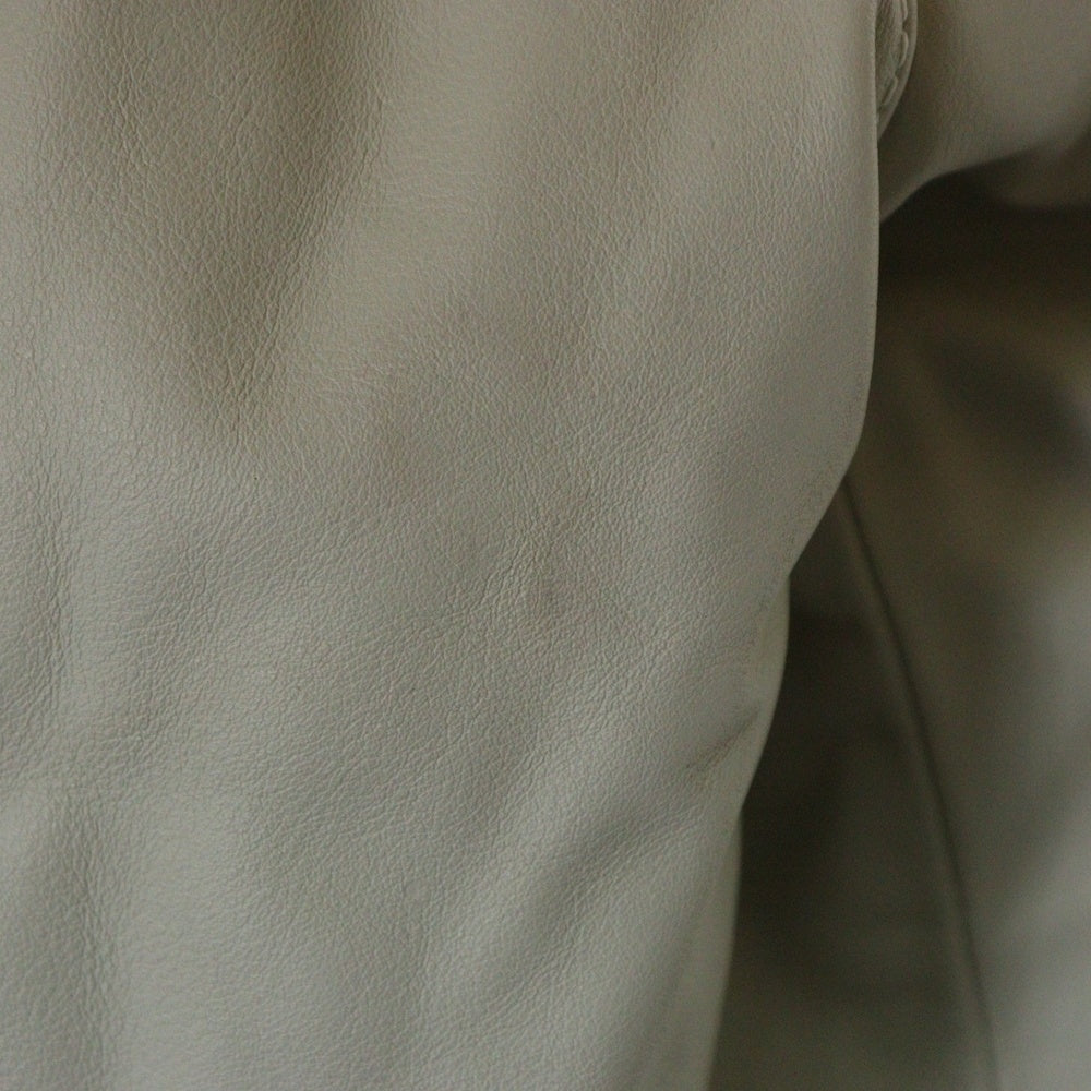 KUSIKOHC(クシコック) 24AW LEATHER BOMBER JACKET レザーボンバージャケット ホワイト KUF4MB01AP-PE092