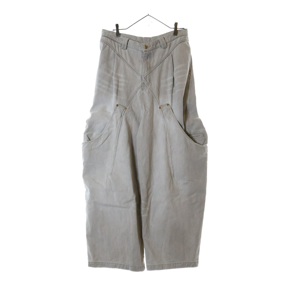 NAMESAKE(ナメサケ) 25SS BILLIE BIBS DENIM PANTS ビリービブデニムワイドパンツ グレー N3-SS25-N3-PT-04-RS