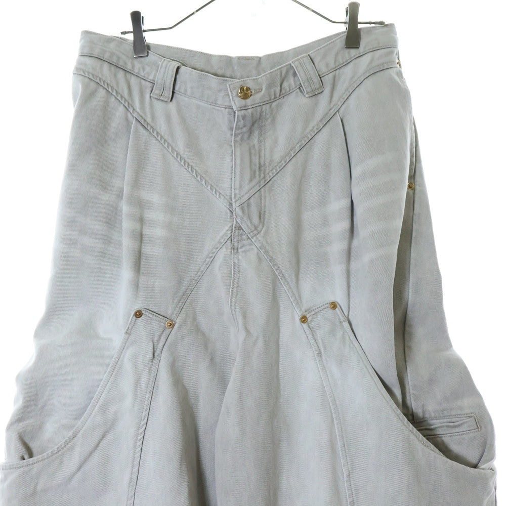 NAMESAKE(ナメサケ) 25SS BILLIE BIBS DENIM PANTS ビリービブデニムワイドパンツ グレー N3-SS25-N3-PT-04-RS