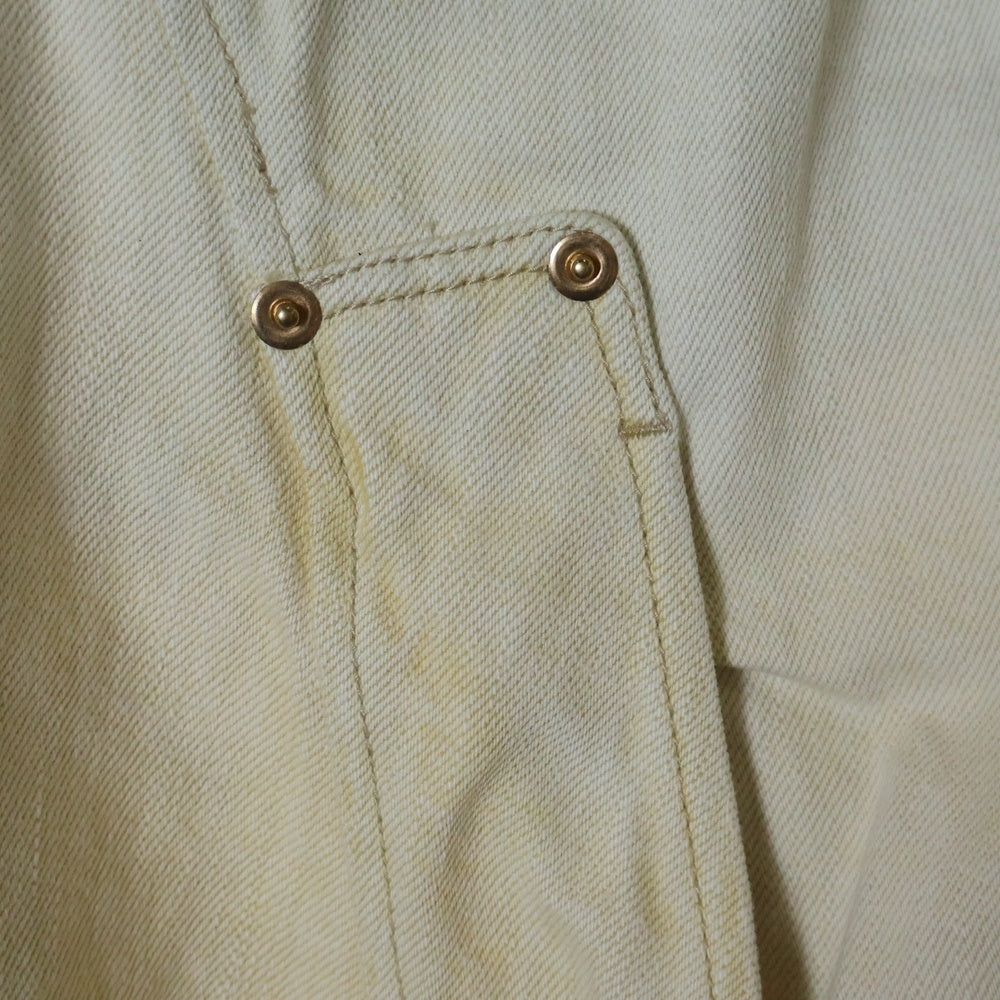 NAMESAKE(ナメサケ) 25SS BILLIE BIBS DEMIN PANTS ビリービブキャンバスワイドパンツ ホワイト N3-SS25-N3-PT-04-WC