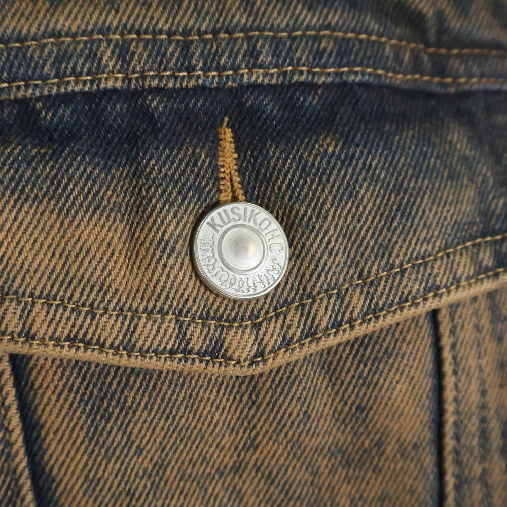 KUSIKOHC(クシコック) 24AW PADDED MULTI RIVET DENIM JACKET パデッドマルチリベットデニムジャケット ブラウン KUF4MJ06AP-TE427